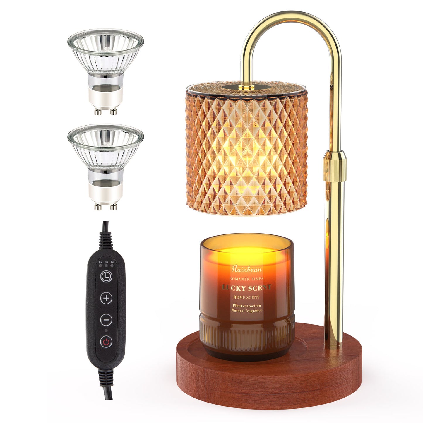 Candle Warmer Lamp, Adjustable Height Electric Candle Warmer With Timer And Dimmer