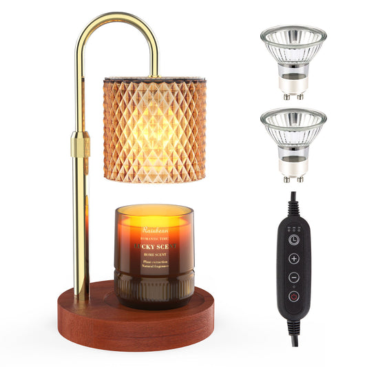 Candle Warmer Lamp, Adjustable Height Electric Candle Warmer With Timer And Dimmer