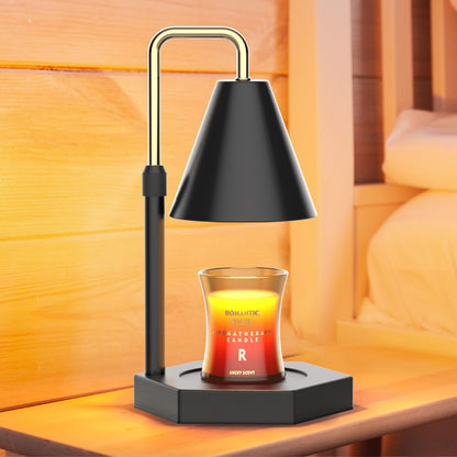 Candle Warmer Lamp With Timer  Adjustable Height Electric Candle Warmer Dimmable With 2 Bulbs Wax Melt Warmer