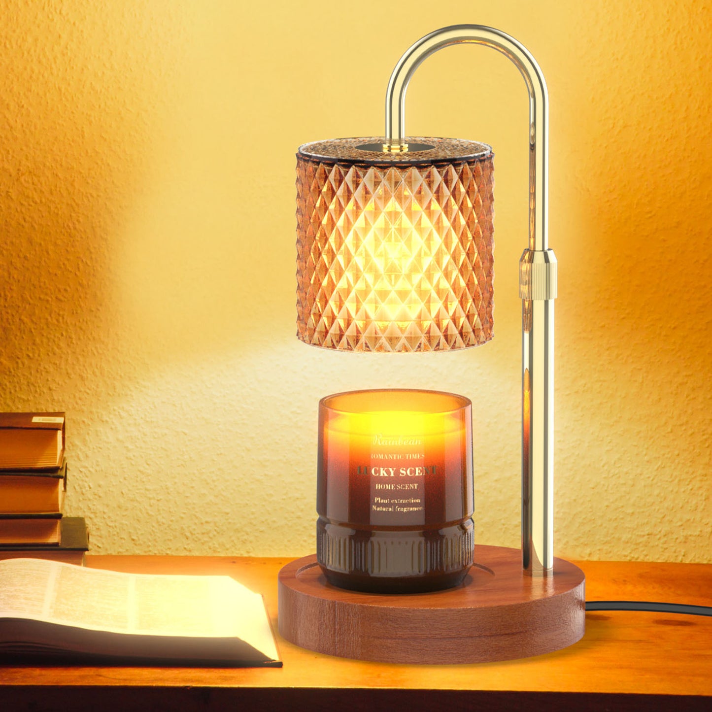 Candle Warmer Lamp, Adjustable Height Electric Candle Warmer With Timer And Dimmer